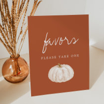 Boho Fall Pumpkin Baby Shower Favor Pedestal Sign