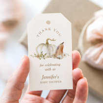 Boho Fall Pumpkin Baby Shower Thank you Gift Tags