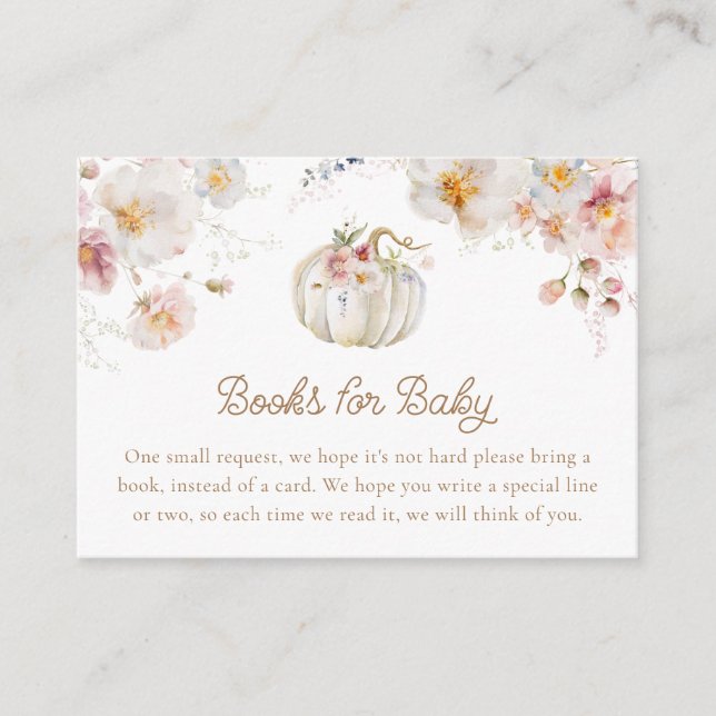 Boho Fall Pumpkin Books for Baby Enclosure Card