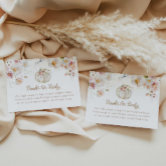 Boho Fall Girl Baby Shower Diaper Raffle Enclosure Card