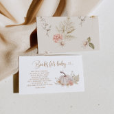 Boho fall pumpkin diaper raffle ticket enclosure card