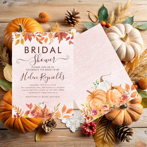 Boho Fall Pumpkin Bridal Shower  Announcement