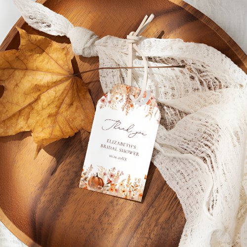 Boho Fall Pumpkin Bridal Shower Gift Tags