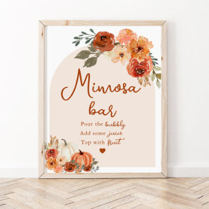Boho Fall Pumpkin Bridal Shower Mimosa Bar Sign