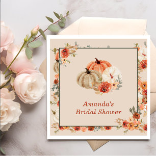 Boho Fall Pumpkin Bridal Shower Napkins