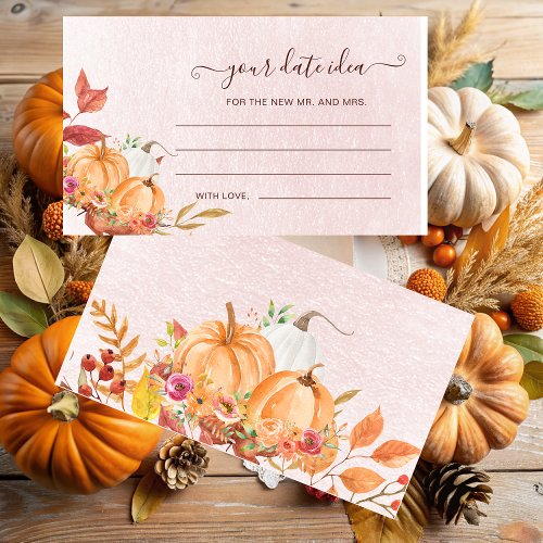 Boho Fall Pumpkin Date Night Ideas Enclosure Card