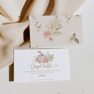Boho fall pumpkin diaper raffle ticket enclosure card