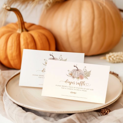 Boho fall pumpkin diaper raffle ticket enclosure card