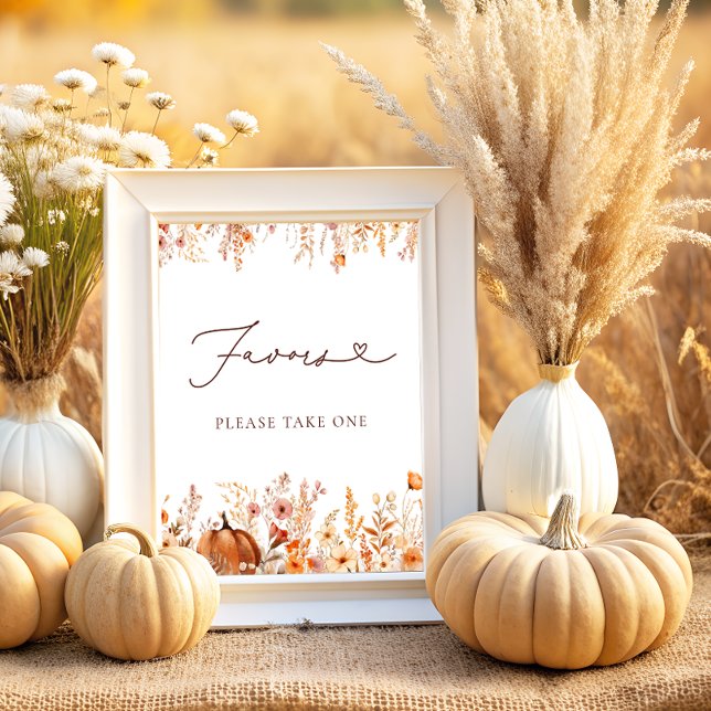 Boho Fall Pumpkin Favors Please Take One Poster (Creator Uploaded)