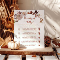 Boho fall Pumpkin mommy or daddy baby shower game