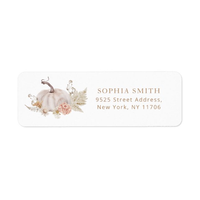 Boho fall pumpkin return Address Label (Front)