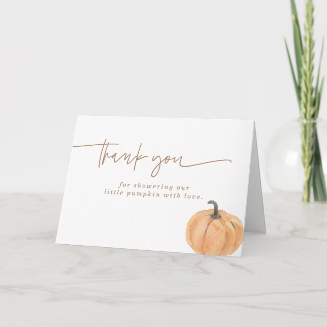 Boho Fall Pumpkin Thank You Card (Front)