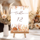 Boho Fall Pumpkin Wedding Table Number<br><div class="desc">Boho Fall Pumpkin Wedding Table Number. Matching items available.</div>