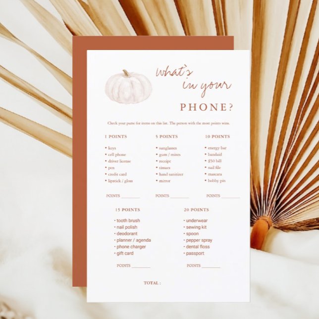 Boho Fall Pumpkin What's in Your Phone Game (Creator Uploaded)