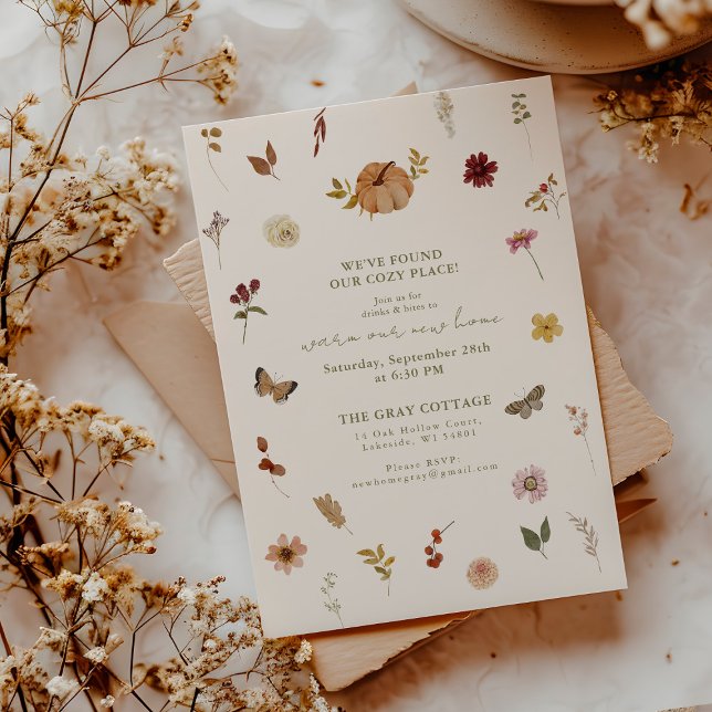 Boho Fall Pumpkin Wildflower Housewarming Invite (Creator Uploaded)