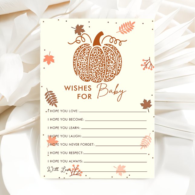 Boho Fall Pumpkin Wishes For Baby Shower Game Card (Creator Uploaded)