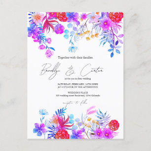 Boho fall rustic floral all in one postcard