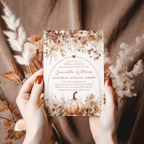 Boho Fall Rustic Wildflower Bridal Shower Invitation