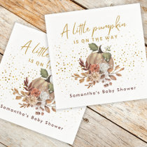 Boho Fall Sweet Little Pumpkin Baby Shower Napkins