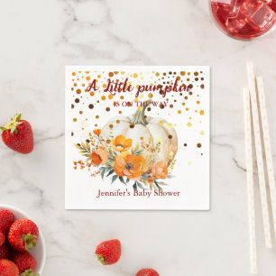 Boho Fall Sweet Little Pumpkin Baby Shower Napkins