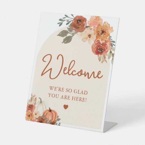 Boho Fall Terracotta Pumpkin Bridal Welcome Sign 