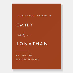 Boho Fall Terracotta Wedding Welcome Sign