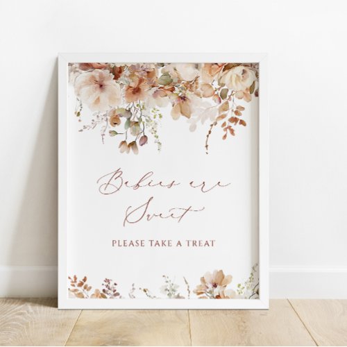 Boho Fall Watercolor Floral Babies are Sweet Sign