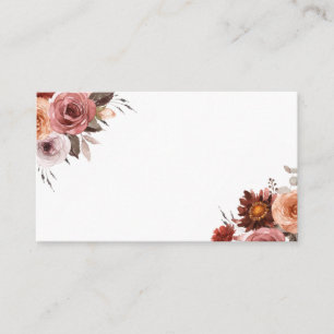 Boho Fall Watercolor Floral Bouquet Wedding  Place Card