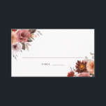 Boho Fall Watercolor Floral Bouquet Wedding  Place Place Card<br><div class="desc">Add a beautiful boho floral accent to your event tablescape with these fall bouquet place cards. It features watercolor illustrations of brown, burgundy, orange and white autumn flowers with foliage. Personalize by adding back texts. These fall botanical bouquet place cards are perfect for autumn weddings, baby showers, bridal showers, birthdays...</div>