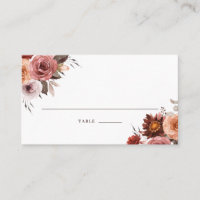 Boho Fall Watercolor Floral Bouquet Wedding Place