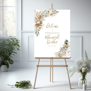Boho Fall Wedding Rehearsal Dinner Welcome Foam Board