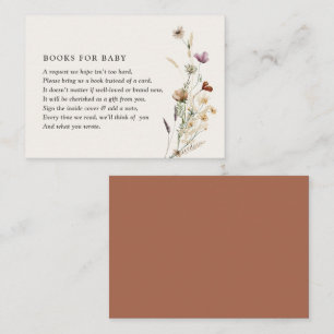 Boho Fall Wildflower Baby Shower Books for Baby Enclosure Card