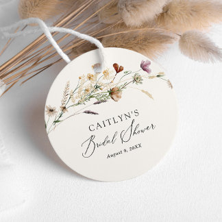 Boho Fall Wildflower Bridal Shower Favor Tags