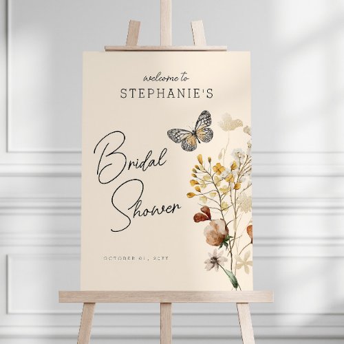 Boho Fall Wildflower Bridal Shower  Foam Board