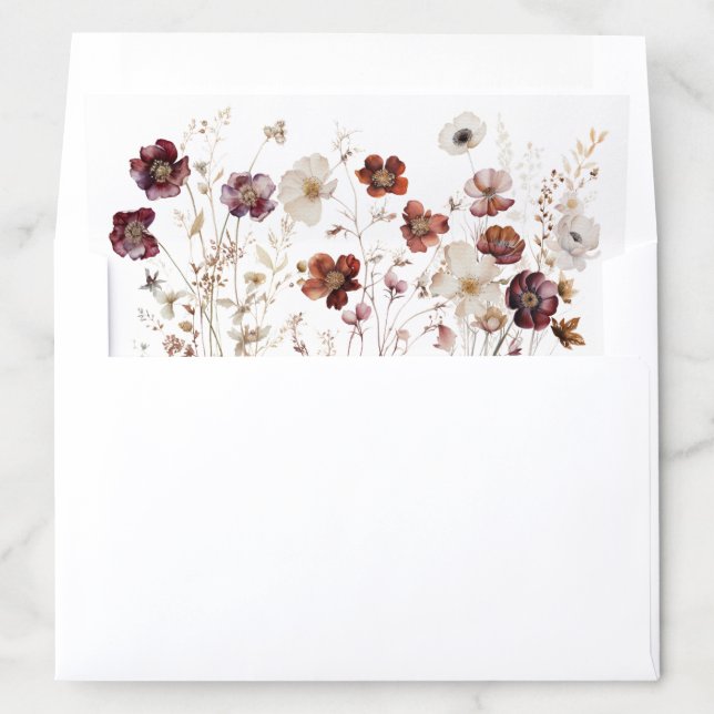 Boho Fall Wildflower Envelope Liner (In Envelope)