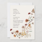Boho Fall Wildflower Wedding Invitation (Front)