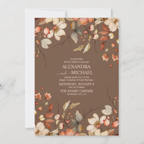 Boho Fall Wildflower Wedding Invitation