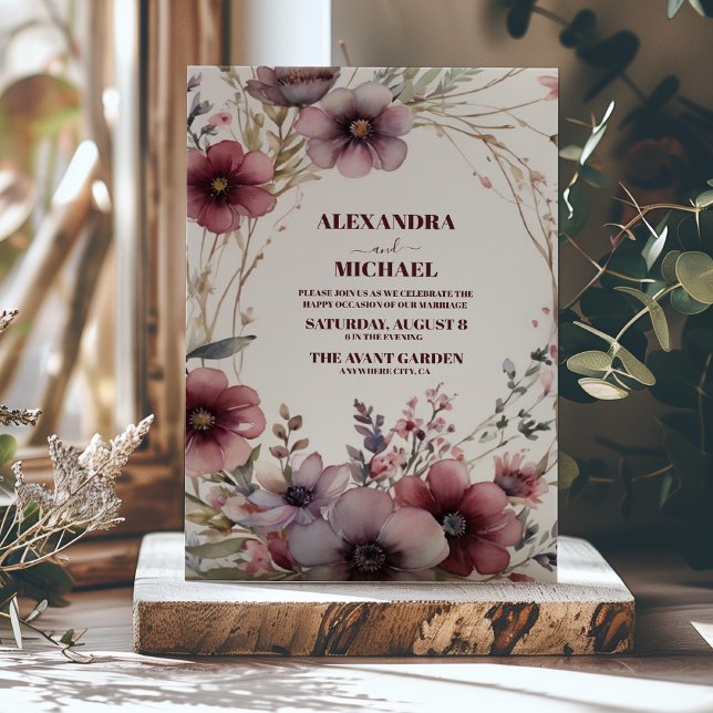 Boho Fall Wildflower Wedding Invitation (Creator Uploaded)