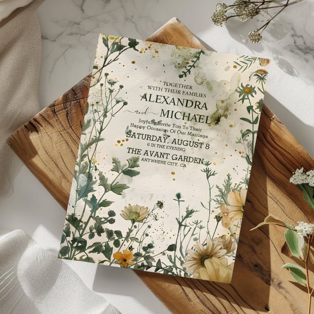 Boho Fall Wildflower Wedding Invitation (Creator Uploaded)