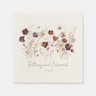 Boho Fall Wildflower Wedding Napkins