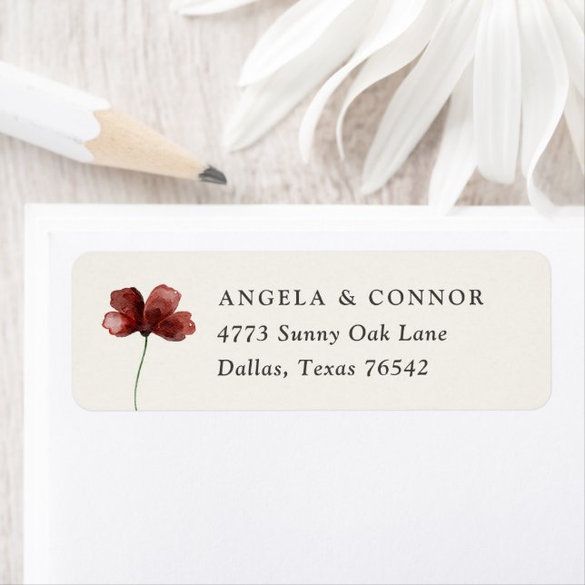 Boho Fall Wildflower Wedding Return Address Label (Insitu)