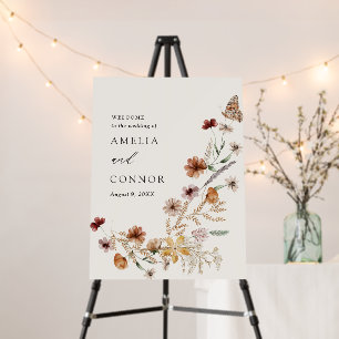 Boho Fall Wildflower Wedding Welcome Sign