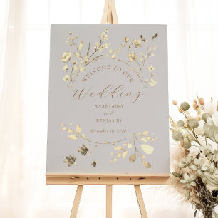 Boho Fall Wildflower Wedding Welcome Sign