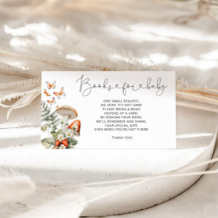 Boho fall woodland mushroom books for baby ticket enclosure card