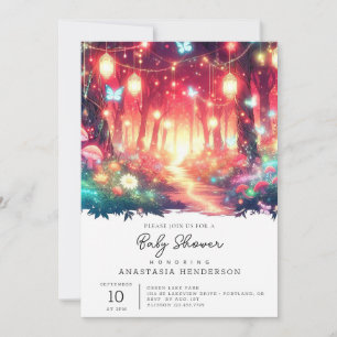Boho Fantasy Enchanted Forest Baby Shower Invitation
