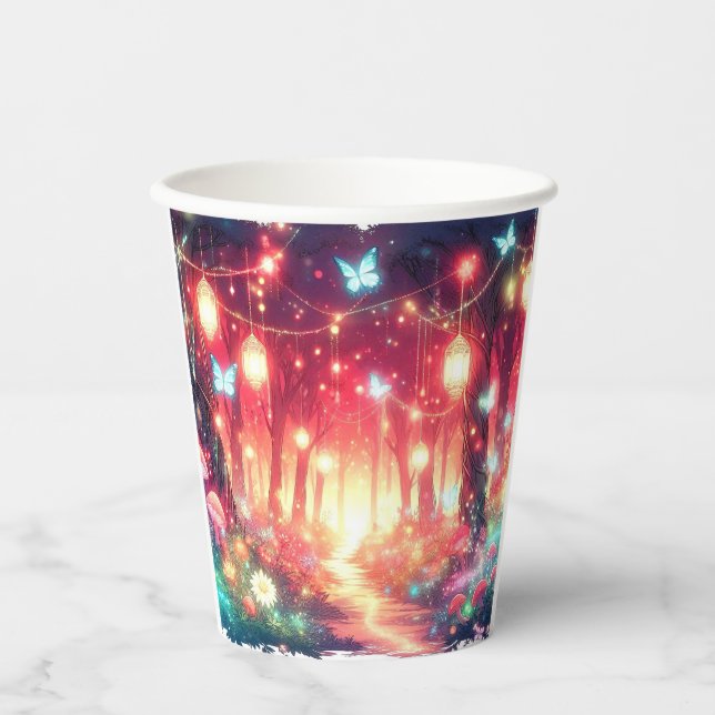 Boho Fantasy Enchanted Forest Baby Shower  Paper Cups (Front)