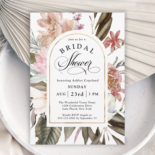 Boho Fantasy Watercolor Floral Bridal Shower Invitation