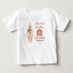 Boho Farm Animal 1st Birthday  Cute Rustic Barnyad Baby T-Shirt