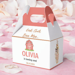 Boho Farm Animal 1st Birthday Cute Rustic Barnyad Favor Boxes