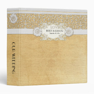 BOHO Faux Burlap n Lace gypsy modern mod style Binder